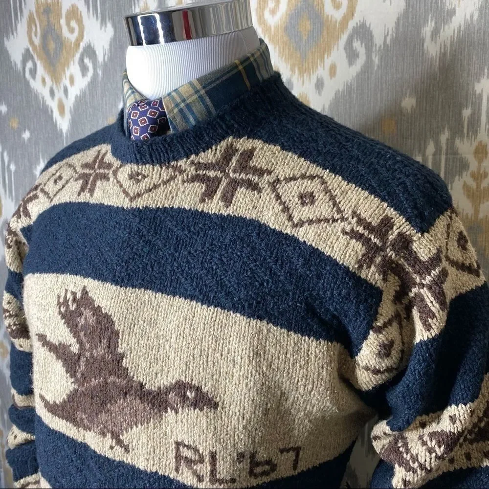Polo Sport 1999 Vintage RL67  Hand-knit Mallard Duck Sweater